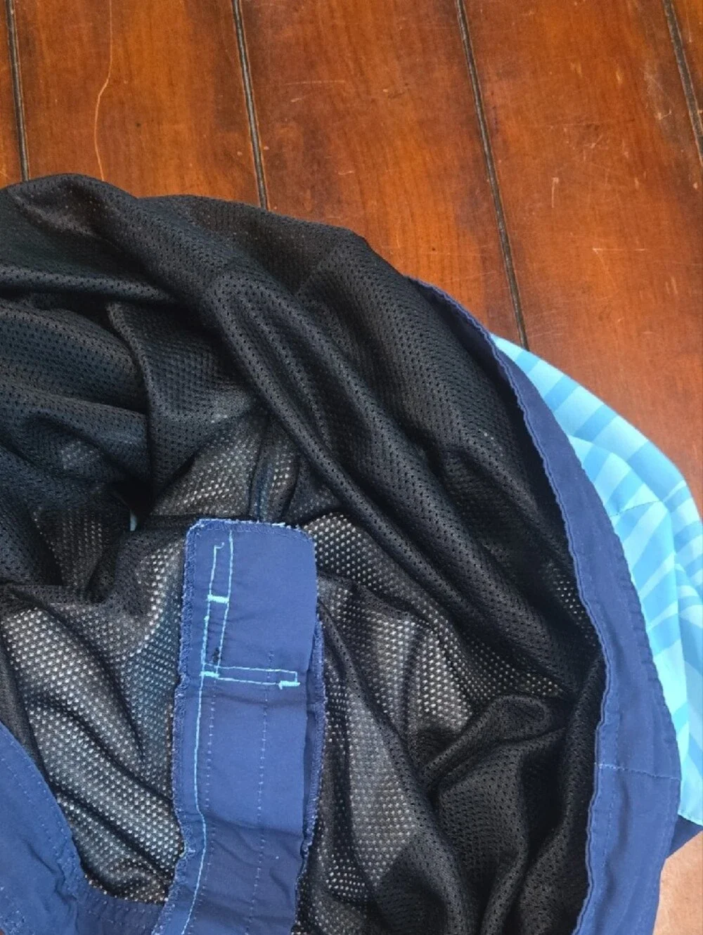 Section 119 Grateful Dead Light Blue Men's Swim Board Shorts with Navy Waistband